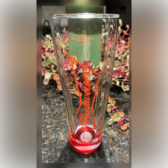 Budweiser-Set of Four ‘Red Bottom’ Beer Glasses-Vintage - Picture 2 of 5